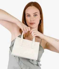 New Bosanova Bolso de mano blanco con cremallera