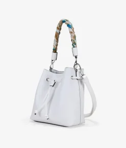 Discount Bosanova Bolso de mano blanco con asa de pañuelo