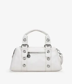 Fashion Bosanova Bolso de mano blanco con hebillas y tachuelas redondas