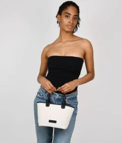 New Bosanova Bolso de mano canvas beige con cremallera
