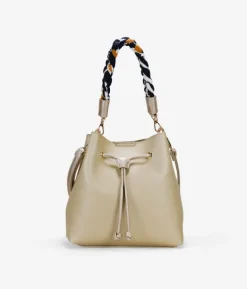 Discount Bosanova Bolso de mano dorado con asa de pañuelo