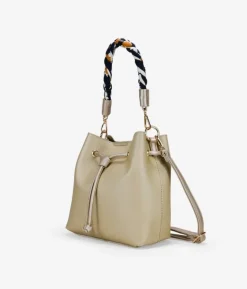Discount Bosanova Bolso de mano dorado con asa de pañuelo