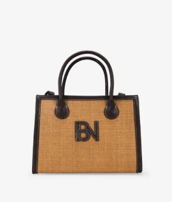 New Bosanova Bolso de mano marrón en rafia