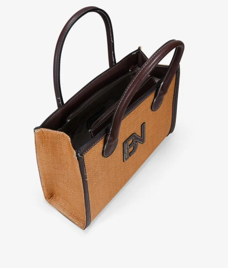 New Bosanova Bolso de mano marrón en rafia