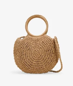 Discount Bosanova Bolso de mano media luna tostado en rafia