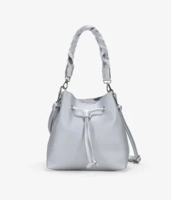 New Bosanova Bolso de mano plateado con asa de pañuelo