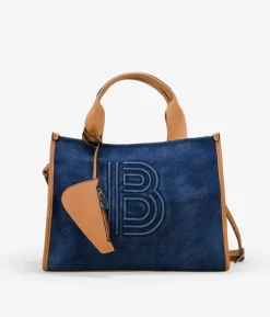 Online Bosanova Bolso de mano rectangular azul con cremallera