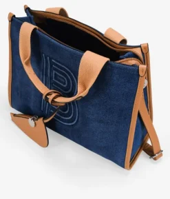 Online Bosanova Bolso de mano rectangular azul con cremallera