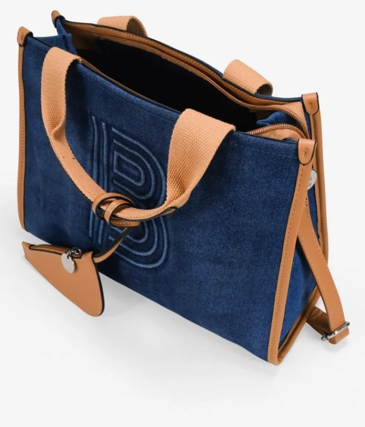 Online Bosanova Bolso de mano rectangular azul con cremallera