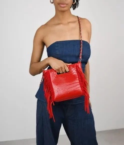 Sale Bosanova Bolso de mano rojo con flecos