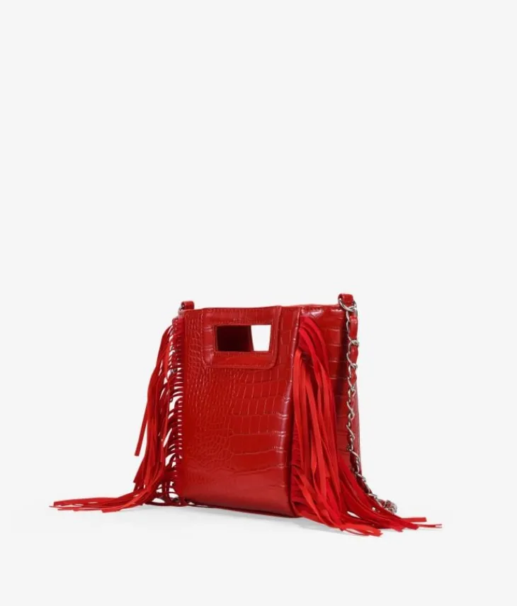 Sale Bosanova Bolso de mano rojo con flecos