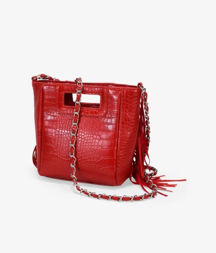Sale Bosanova Bolso de mano rojo con flecos