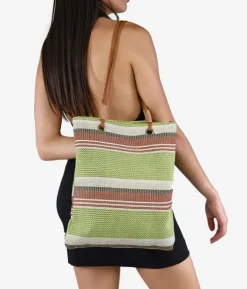 Clearance Bosanova Bolso de playa tipo shopper verde en rafia