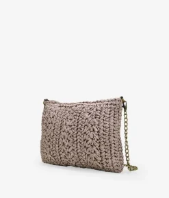 Best Bosanova Bolso de rafia marrón con asa de cadena
