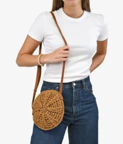 Sale Bosanova Bolso de rafia marrón redondo