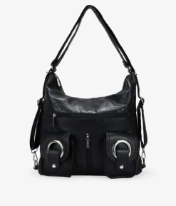 Fashion Bosanova Bolso mochila negro con cremalleras
