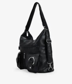 Fashion Bosanova Bolso mochila negro con cremalleras