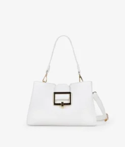 Sale Bosanova Bolso pequeño blanco de hombro con solapa y broche