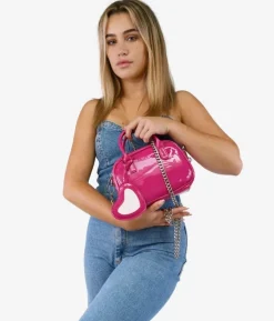 Hot Bosanova Bolso pequeño bowling rosa con espejo