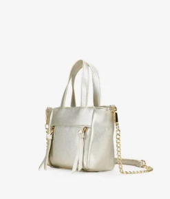 Sale Bosanova Bolso pequeño dorado con cremalleras