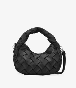 Sale Bosanova Bolso pequeño negro con trenzado y cremallera