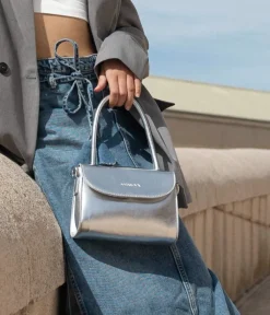 Best Bosanova Bolso pequeño plateado con solapa