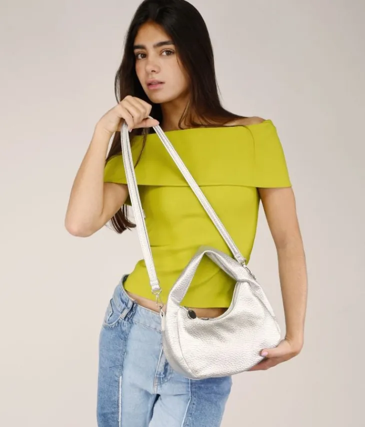 Outlet Bosanova Bolso pequeño plateado con cremallera
