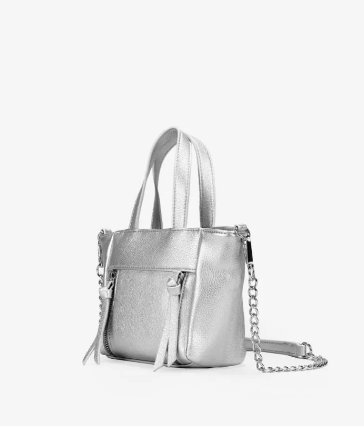 Best Bosanova Bolso pequeño plateado con cremalleras