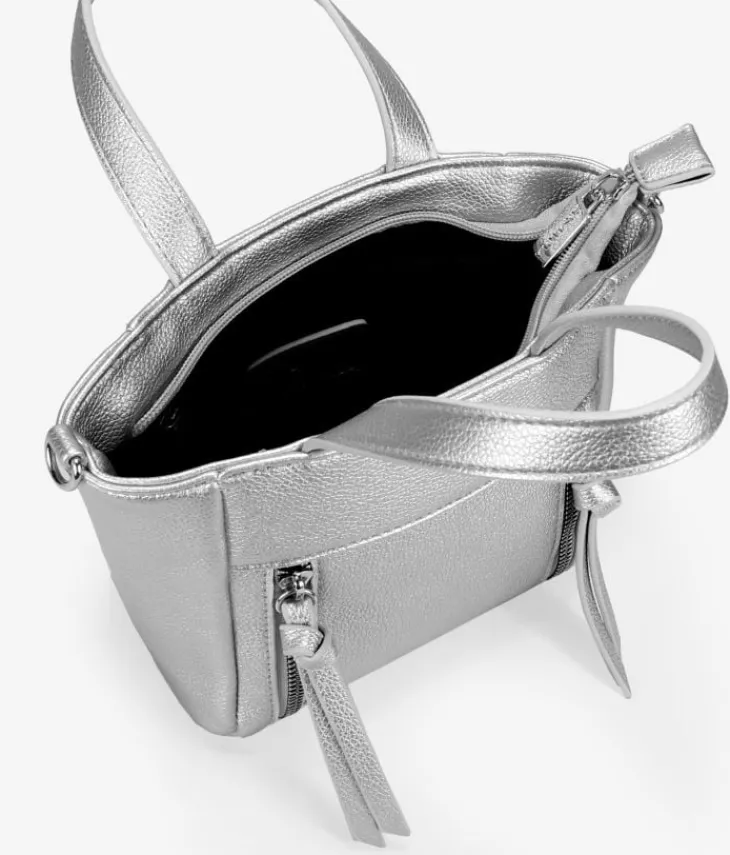 Best Bosanova Bolso pequeño plateado con cremalleras