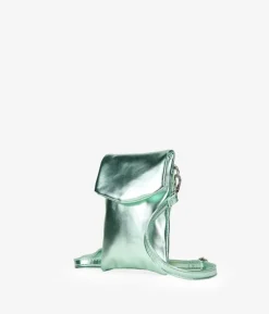 Sale Bosanova Bolso pequeño verde metalizado para móvil