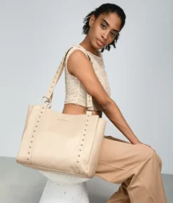 Fashion Bosanova Bolso shopper beige para portátil con tachuelas