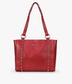 Sale Bosanova Bolso shopper rojo para portátil con tachuelas