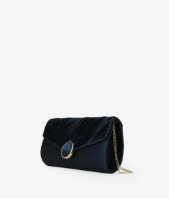 Clearance Bosanova Bolso sobre de fiesta azul con pliegues
