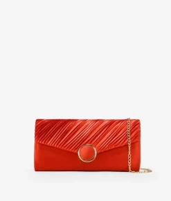Clearance Bosanova Bolso sobre de fiesta rojo con pliegues