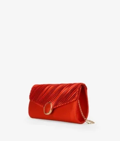 Clearance Bosanova Bolso sobre de fiesta rojo con pliegues