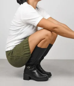 Discount Bosanova Botas altas negras con tacón y cremallera