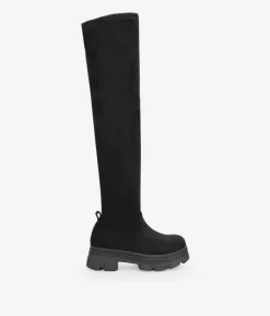 Fashion Bosanova Botas altas negras en ante vegano con suela track