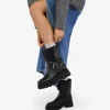 Best Bosanova Botas biker negras en piel con hebilla