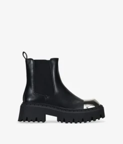Hot Bosanova Botas chelsea negras con puntera metálica