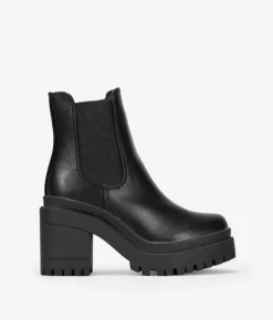 Outlet Bosanova Botas chelsea negras con tacón y plataforma