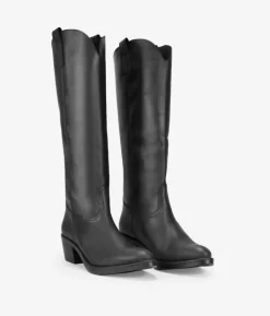 Best Bosanova Botas cowboy altas negras en piel lisa