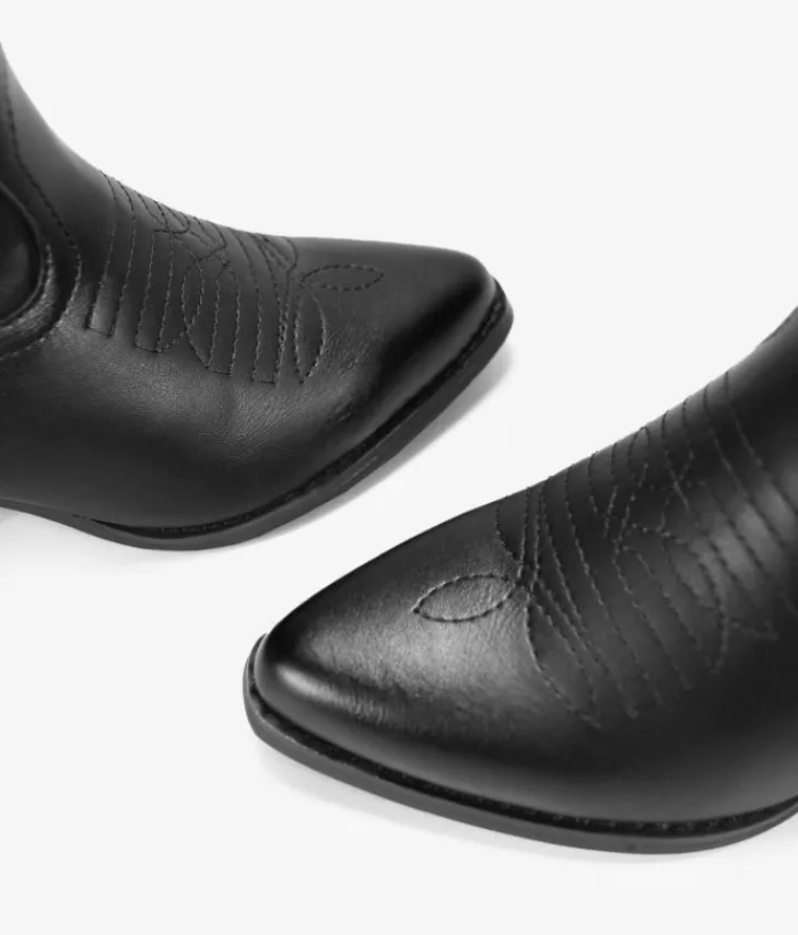 Clearance Bosanova Botas cowboy altas negras con bordado y tacón