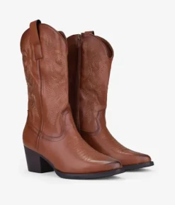 Online Bosanova Botas cowboy cuero con bordado