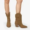Clearance Bosanova Botas cowboy marrones con tacón y calados