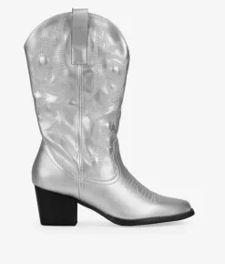 Outlet Bosanova Botas cowboy plata con bordado