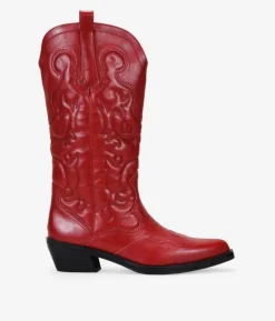 Sale Bosanova Botas cowboy rojas con bordado