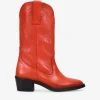 Clearance Bosanova Botas cowboy rojas en piel con grabado