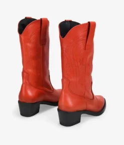 Clearance Bosanova Botas cowboy rojas en piel con grabado