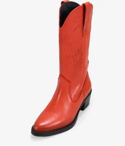Clearance Bosanova Botas cowboy rojas en piel con grabado