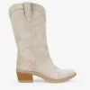 Best Bosanova Botas cowboy serraje piel beige con bordado